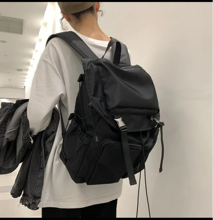 Laptop Backpack 15.6 - Unisex Casual Drawstring & Hasp Buckle