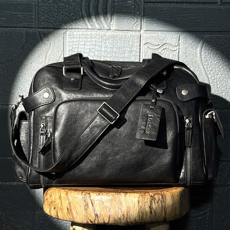Vintage vegetable tanned leath - Canvas Backpack Casual ulasan dan harga