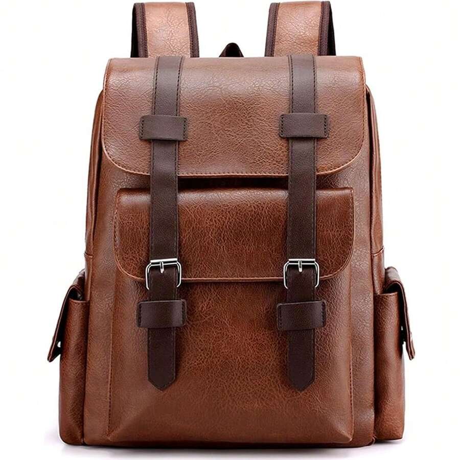 PU Leather Backpack For Men An - Laptop Backpack 15.6 ulasan dan harga