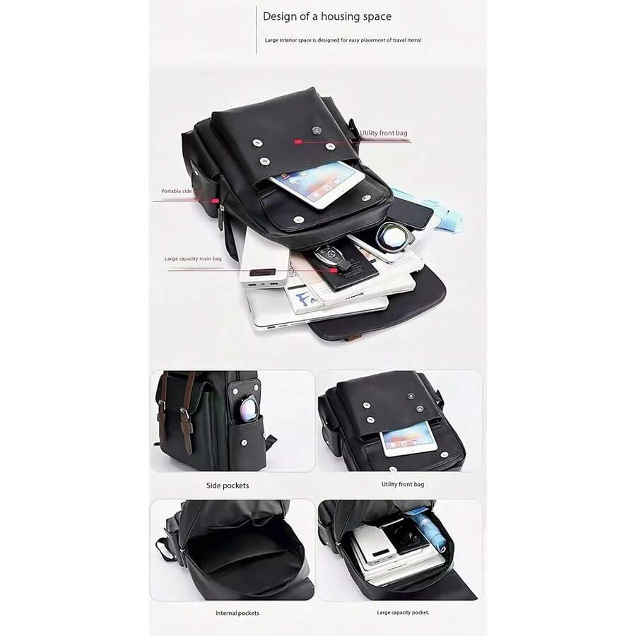 PU Leather Backpack For Men An - Laptop Backpack 15.6 ulasan dan harga