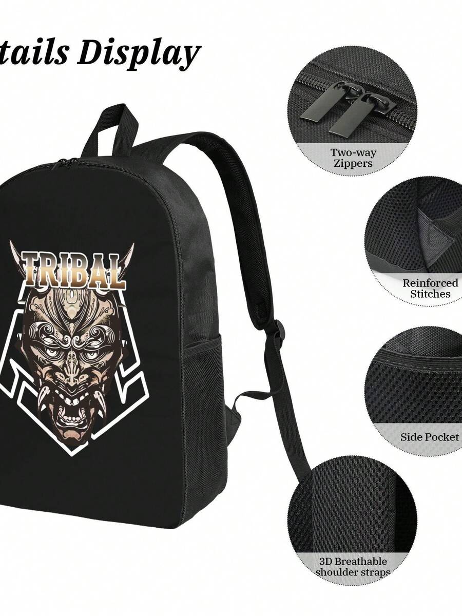 Tribal Demon Print Waterproof  - Travel Backpack Anti Theft ulasan dan harga