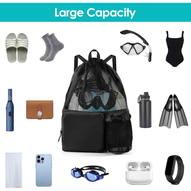 Large Capacity Mesh Drawstring - Drawstring Gym Bag ulasan dan harga