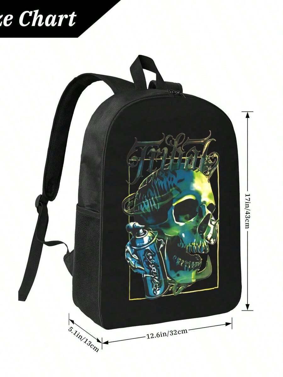 Graffiti Skull Waterproof Back - Travel Backpack Anti Theft ulasan dan harga