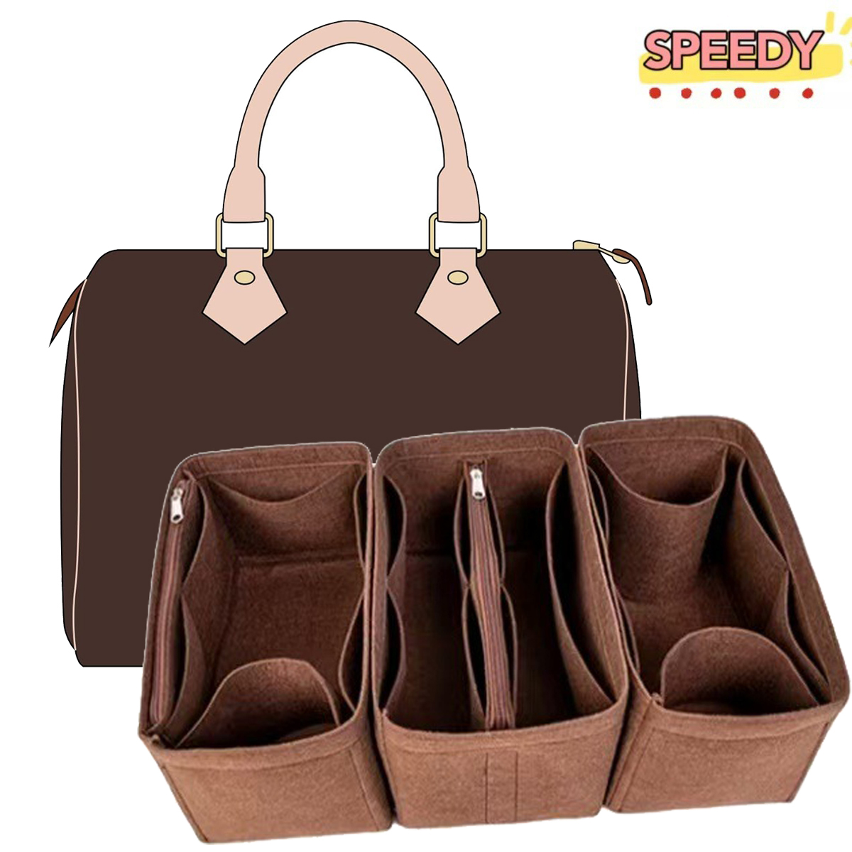Detachable Felt Purse Insert O - Backpack Insert Organizer ulasan dan harga