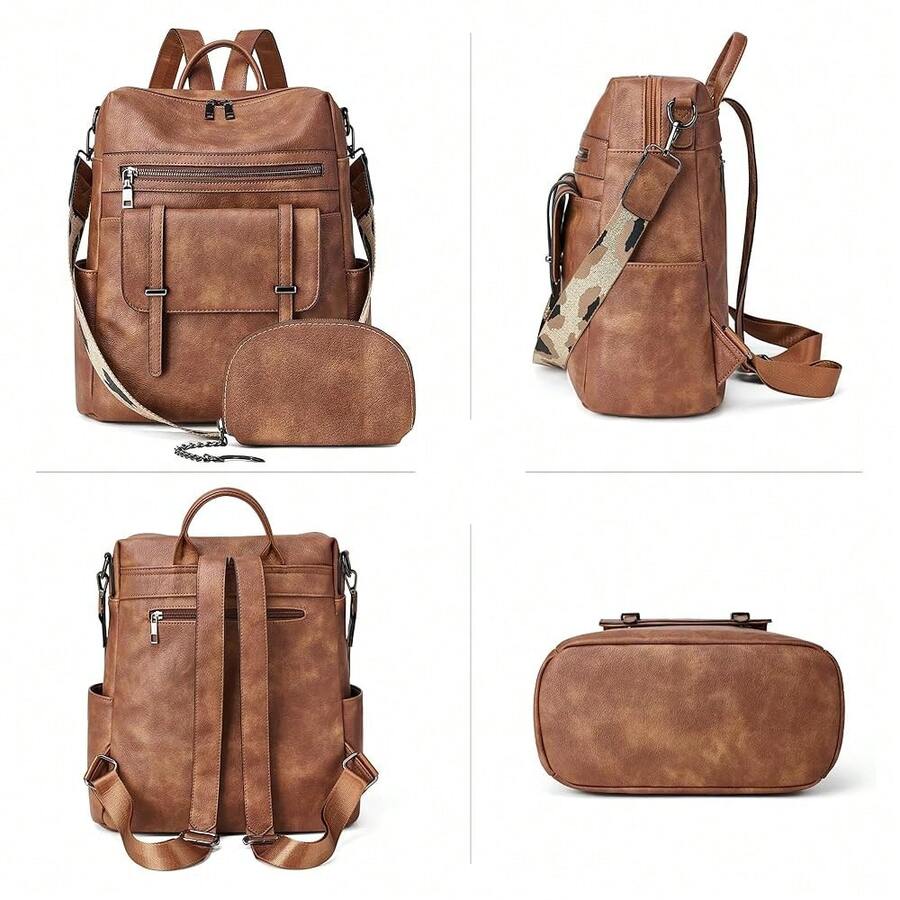 Women Fashion Vintage Brown PU - Laptop Backpack 15.6 ulasan dan harga