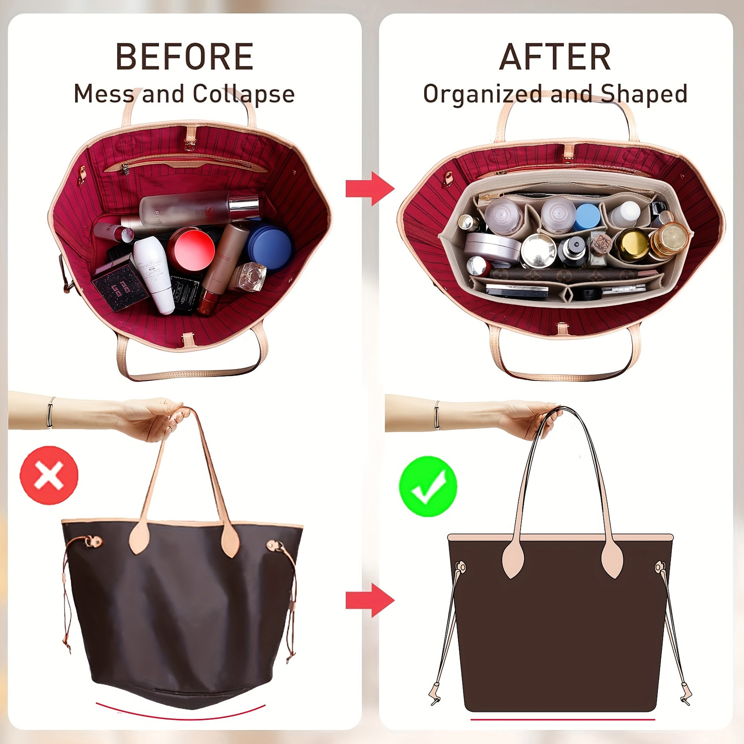 Purse Organizer Insert for Han - Backpack Insert Organizer ulasan dan harga