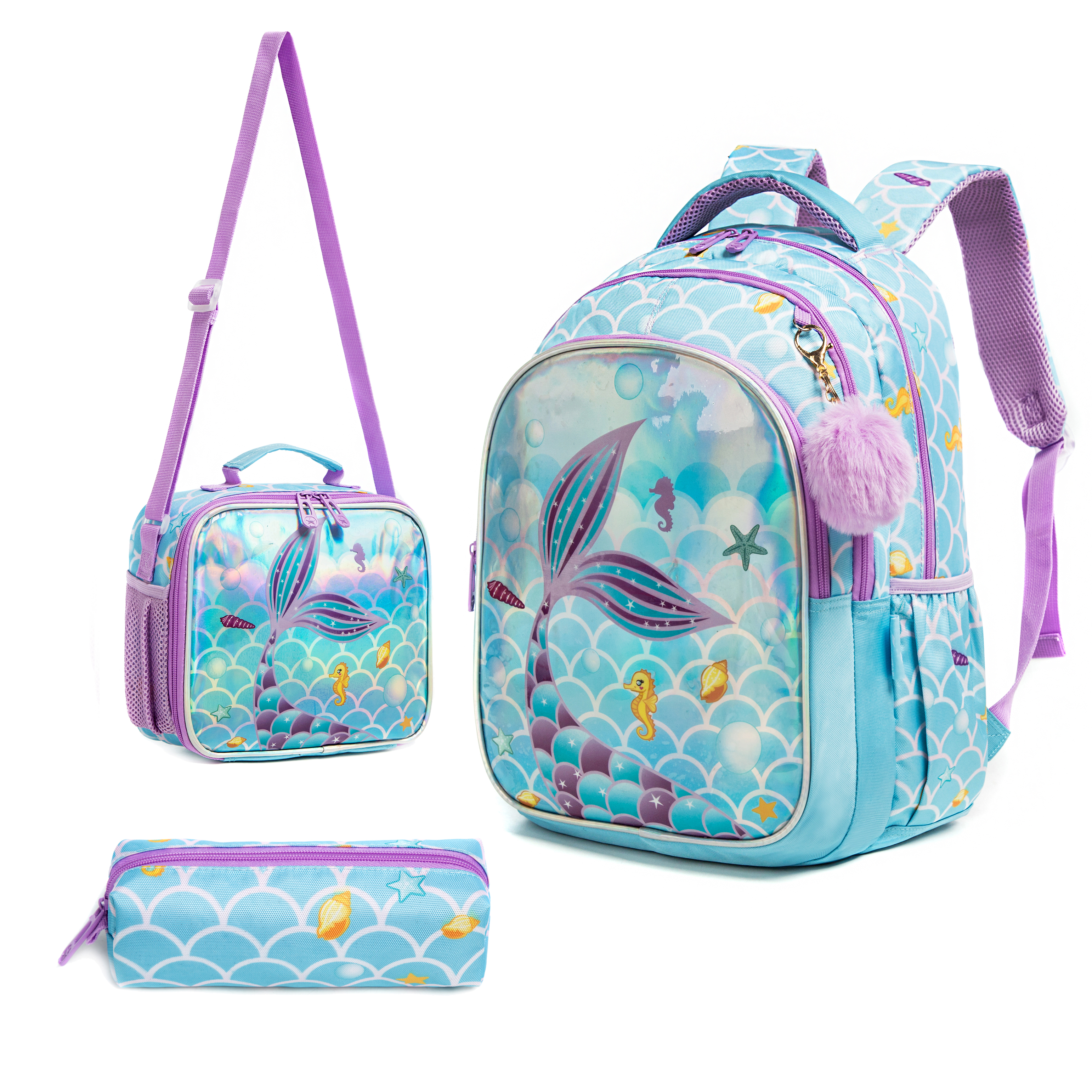 Meetbelify Cute  Blue Mermaid  - School Backpack Teen ulasan dan harga