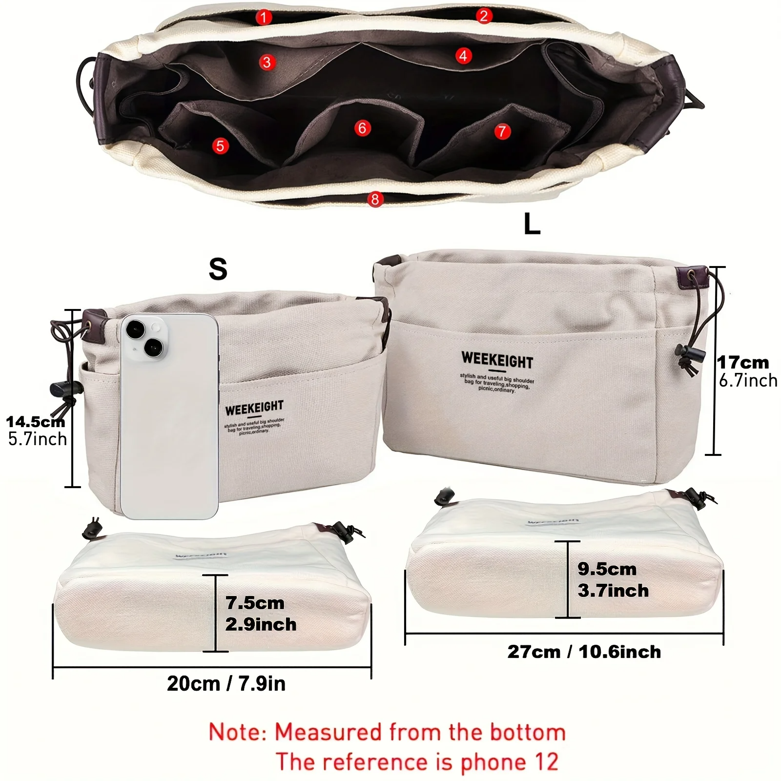1/2pcs Drawstring Canvas Stora - Backpack Insert Organizer ulasan dan harga